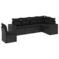 vidaXL 6-tlg. Garten-Sofagarnitur mit Kissen Schwarz Poly Rattan vidaXL 6-tlg. Garten-Sofagarnitur mit Kissen Schwarz Poly Rattan