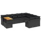 vidaXL 10-tlg. Garten-Sofagarnitur mit Kissen Schwarz Poly Rattan vidaXL 10-tlg. Garten-Sofagarnitur mit Kissen Schwarz Poly Rattan