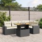 vidaXL 6-tlg. Garten-Sofagarnitur mit Kissen Schwarz Poly Rattan vidaXL 6-tlg. Garten-Sofagarnitur mit Kissen Schwarz Poly Rattan