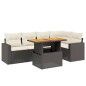vidaXL 6-tlg. Garten-Sofagarnitur mit Kissen Schwarz Poly Rattan vidaXL 6-tlg. Garten-Sofagarnitur mit Kissen Schwarz Poly Rattan