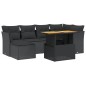 vidaXL 7-tlg. Garten-Sofagarnitur mit Kissen Schwarz Poly Rattan vidaXL 7-tlg. Garten-Sofagarnitur mit Kissen Schwarz Poly Rattan