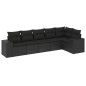 vidaXL 6-tlg. Garten-Sofagarnitur mit Kissen Schwarz Poly Rattan vidaXL 6-tlg. Garten-Sofagarnitur mit Kissen Schwarz Poly Rattan