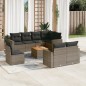 vidaXL 9-tlg. Garten-Sofagarnitur mit Kissen Grau Poly Rattan vidaXL 9-tlg. Garten-Sofagarnitur mit Kissen Grau Poly Rattan