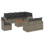 vidaXL 9-tlg. Garten-Sofagarnitur mit Kissen Grau Poly Rattan vidaXL 9-tlg. Garten-Sofagarnitur mit Kissen Grau Poly Rattan