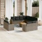 vidaXL 12-tlg. Garten-Sofagarnitur mit Kissen Grau Poly Rattan vidaXL 12-tlg. Garten-Sofagarnitur mit Kissen Grau Poly Rattan
