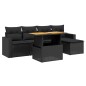 vidaXL 6-tlg. Garten-Sofagarnitur mit Kissen Schwarz Poly Rattan vidaXL 6-tlg. Garten-Sofagarnitur mit Kissen Schwarz Poly Rattan