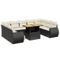 vidaXL 10-tlg. Garten-Sofagarnitur mit Kissen Schwarz Poly Rattan vidaXL 10-tlg. Garten-Sofagarnitur mit Kissen Schwarz Poly Rattan
