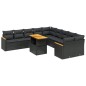vidaXL 11-tlg. Garten-Sofagarnitur mit Kissen Schwarz Poly Rattan vidaXL 11-tlg. Garten-Sofagarnitur mit Kissen Schwarz Poly Rattan
