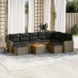 vidaXL 10-tlg. Garten-Sofagarnitur mit Kissen Grau Poly Rattan vidaXL 10-tlg. Garten-Sofagarnitur mit Kissen Grau Poly Rattan