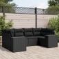 vidaXL 6-tlg. Garten-Sofagarnitur mit Kissen Schwarz Poly Rattan vidaXL 6-tlg. Garten-Sofagarnitur mit Kissen Schwarz Poly Rattan