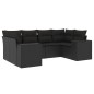 vidaXL 6-tlg. Garten-Sofagarnitur mit Kissen Schwarz Poly Rattan vidaXL 6-tlg. Garten-Sofagarnitur mit Kissen Schwarz Poly Rattan