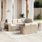vidaXL 11-tlg. Garten-Sofagarnitur mit Kissen Beige Poly Rattan vidaXL 11-tlg. Garten-Sofagarnitur mit Kissen Beige Poly Rattan