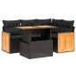 vidaXL 5-tlg. Garten-Sofagarnitur mit Kissen Schwarz Poly Rattan vidaXL 5-tlg. Garten-Sofagarnitur mit Kissen Schwarz Poly Rattan
