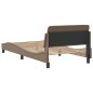 vidaXL Bettgestell mit Kopfteil Cappuccino-Braun 100x200 cm Kunstleder vidaXL Bettgestell mit Kopfteil Cappuccino-Braun 100x200 cm Kunstleder