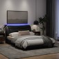vidaXL Bettgestell mit LED Schwarz 140x200 cm Stoff vidaXL Bettgestell mit LED Schwarz 140x200 cm Stoff