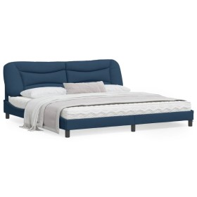 vidaXL Bettgestell mit LED Blau 200x200 cm Stoff