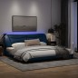 vidaXL Bettgestell mit LED Blau 200x200 cm Stoff