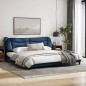 vidaXL Bettgestell mit LED Blau 200x200 cm Stoff