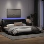 vidaXL Bettgestell mit LED Schwarz 200x200 cm Stoff vidaXL Bettgestell mit LED Schwarz 200x200 cm Stoff