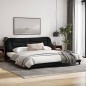 vidaXL Bettgestell mit LED Schwarz 200x200 cm Stoff vidaXL Bettgestell mit LED Schwarz 200x200 cm Stoff