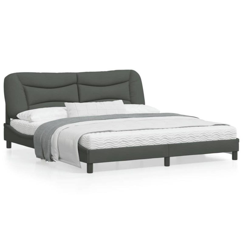 vidaXL Bettgestell mit LED Dunkelgrau 180x200 cm Stoff vidaXL Bettgestell mit LED Dunkelgrau 180x200 cm Stoff