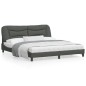 vidaXL Bettgestell mit LED Dunkelgrau 180x200 cm Stoff vidaXL Bettgestell mit LED Dunkelgrau 180x200 cm Stoff