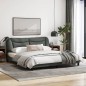vidaXL Bettgestell mit LED Dunkelgrau 180x200 cm Stoff vidaXL Bettgestell mit LED Dunkelgrau 180x200 cm Stoff