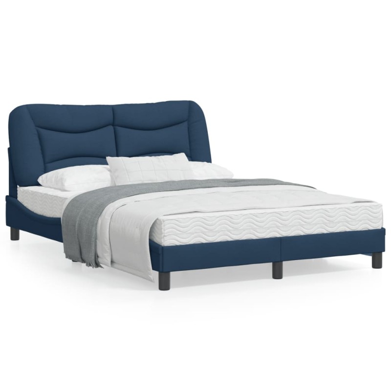 vidaXL Bettgestell mit LED Blau 140x200 cm Stoff vidaXL Bettgestell mit LED Blau 140x200 cm Stoff