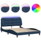 vidaXL Bettgestell mit LED Blau 140x200 cm Stoff vidaXL Bettgestell mit LED Blau 140x200 cm Stoff