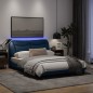 vidaXL Bettgestell mit LED Blau 140x200 cm Stoff vidaXL Bettgestell mit LED Blau 140x200 cm Stoff