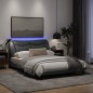 vidaXL Bettgestell mit LED Hellgrau 140x200 cm Stoff vidaXL Bettgestell mit LED Hellgrau 140x200 cm Stoff