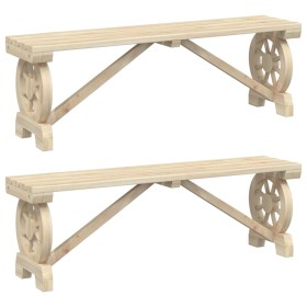 vidaXL Gartenbänke 2 Stk. Massivholz Tanne