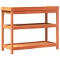 vidaXL Pflanztisch mit Ablagen Braun 108x45x86,5 cm Massivholz Kiefer vidaXL Pflanztisch mit Ablagen Braun 108x45x86,5 cm Massivholz Kiefer