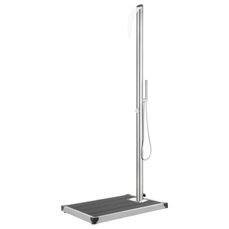 vidaXL Gartendusche mit Grauer Bodenplatte 225 cm Edelstahl vidaXL Gartendusche mit Grauer Bodenplatte 225 cm Edelstahl