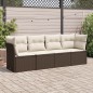 vidaXL 4-tlg. Garten-Sofagarnitur mit Kissen Braun Poly Rattan vidaXL 4-tlg. Garten-Sofagarnitur mit Kissen Braun Poly Rattan