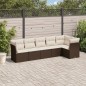 vidaXL 6-tlg. Garten-Sofagarnitur mit Kissen Braun Poly Rattan vidaXL 6-tlg. Garten-Sofagarnitur mit Kissen Braun Poly Rattan