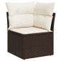 vidaXL Garten-Ecksofa mit Kissen Braun Poly Rattan vidaXL Garten-Ecksofa mit Kissen Braun Poly Rattan