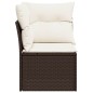 vidaXL Garten-Ecksofa mit Kissen Braun Poly Rattan vidaXL Garten-Ecksofa mit Kissen Braun Poly Rattan