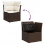 vidaXL Garten-Ecksofa mit Kissen Braun Poly Rattan vidaXL Garten-Ecksofa mit Kissen Braun Poly Rattan