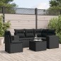 vidaXL 6-tlg. Garten-Sofagarnitur mit Kissen Schwarz Poly Rattan vidaXL 6-tlg. Garten-Sofagarnitur mit Kissen Schwarz Poly Rattan