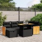 vidaXL 7-tlg. Garten-Sofagarnitur mit Kissen Schwarz Poly Rattan vidaXL 7-tlg. Garten-Sofagarnitur mit Kissen Schwarz Poly Rattan