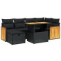 vidaXL 7-tlg. Garten-Sofagarnitur mit Kissen Schwarz Poly Rattan vidaXL 7-tlg. Garten-Sofagarnitur mit Kissen Schwarz Poly Rattan