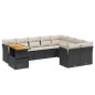 vidaXL 10-tlg. Garten-Sofagarnitur mit Kissen Schwarz Poly Rattan vidaXL 10-tlg. Garten-Sofagarnitur mit Kissen Schwarz Poly Rattan