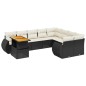 vidaXL 10-tlg. Garten-Sofagarnitur mit Kissen Schwarz Poly Rattan vidaXL 10-tlg. Garten-Sofagarnitur mit Kissen Schwarz Poly Rattan
