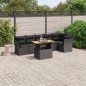vidaXL 7-tlg. Garten-Sofagarnitur mit Kissen Schwarz Poly Rattan vidaXL 7-tlg. Garten-Sofagarnitur mit Kissen Schwarz Poly Rattan