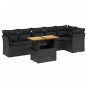 vidaXL 7-tlg. Garten-Sofagarnitur mit Kissen Schwarz Poly Rattan vidaXL 7-tlg. Garten-Sofagarnitur mit Kissen Schwarz Poly Rattan