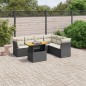 vidaXL 7-tlg. Garten-Sofagarnitur mit Kissen Schwarz Poly Rattan vidaXL 7-tlg. Garten-Sofagarnitur mit Kissen Schwarz Poly Rattan