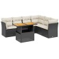 vidaXL 7-tlg. Garten-Sofagarnitur mit Kissen Schwarz Poly Rattan vidaXL 7-tlg. Garten-Sofagarnitur mit Kissen Schwarz Poly Rattan
