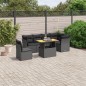 vidaXL 7-tlg. Garten-Sofagarnitur mit Kissen Schwarz Poly Rattan vidaXL 7-tlg. Garten-Sofagarnitur mit Kissen Schwarz Poly Rattan