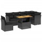 vidaXL 7-tlg. Garten-Sofagarnitur mit Kissen Schwarz Poly Rattan vidaXL 7-tlg. Garten-Sofagarnitur mit Kissen Schwarz Poly Rattan